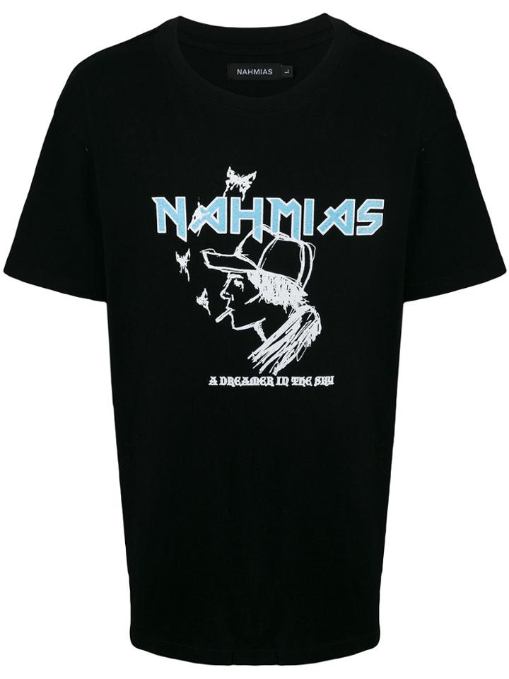 Nahmias Logo Print T-shirt - Black