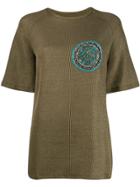 Mr & Mrs Italy Embroidered Patch Top - Green