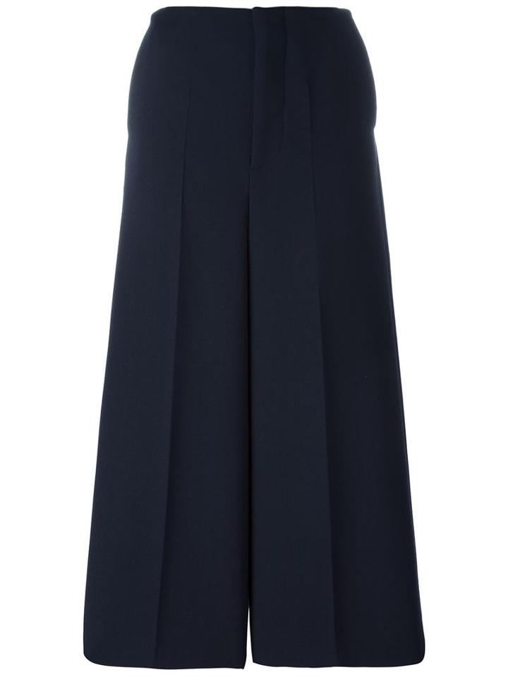 Marni - Wide Leg Culottes - Women - Cupro/virgin Wool - 40, Blue, Cupro/virgin Wool