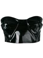 Gcds Varnished Strapless Top - Black