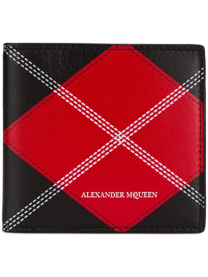 Alexander Mcqueen Argyle Print Bifold Wallet - Red