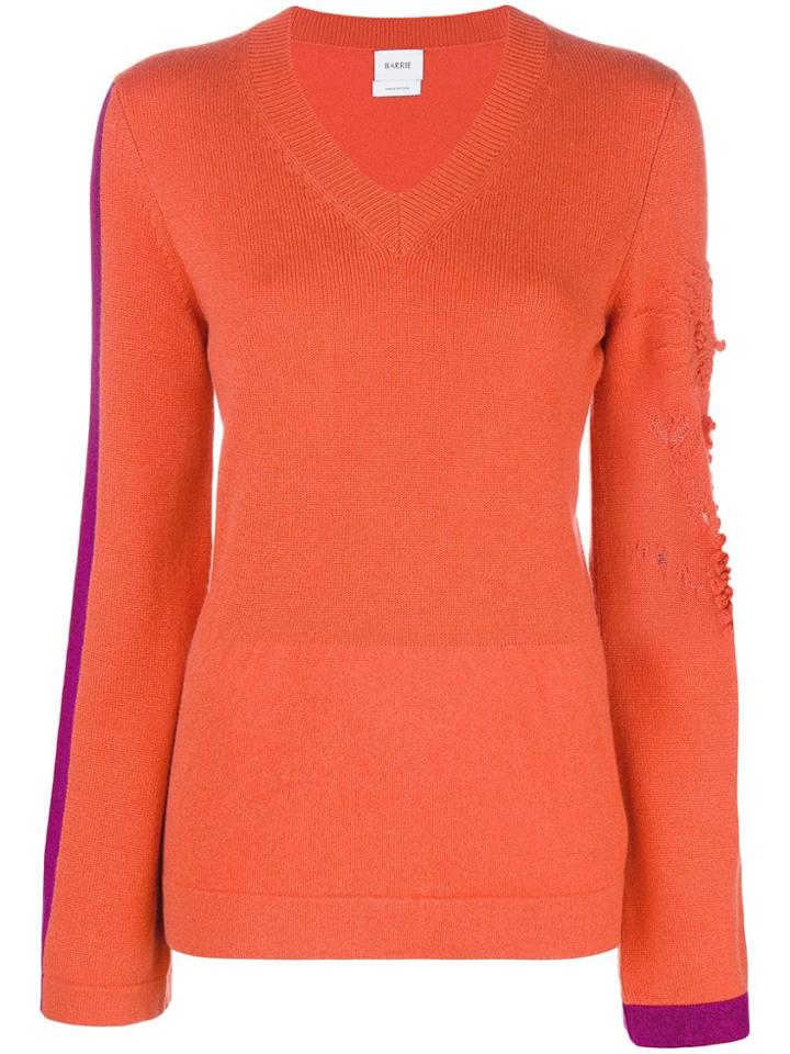 Barrie New Romantic Cashmere V-neck Pullover - Yellow & Orange