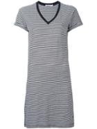 T By Alexander Wang Striped T-shirt Dress, Women's, Size: Medium, Black, Cotton