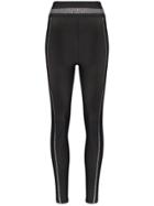 Adam Selman Sport Crystal Embellished Performance Leggings - Black