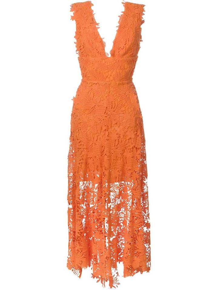 Maria Lucia Hohan Caspia Dress, Women's, Size: 38, Yellow/orange, Nylon/spandex/elastane/cotton