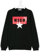 Msgm Kids Teen Branded Sweatshirt - Black