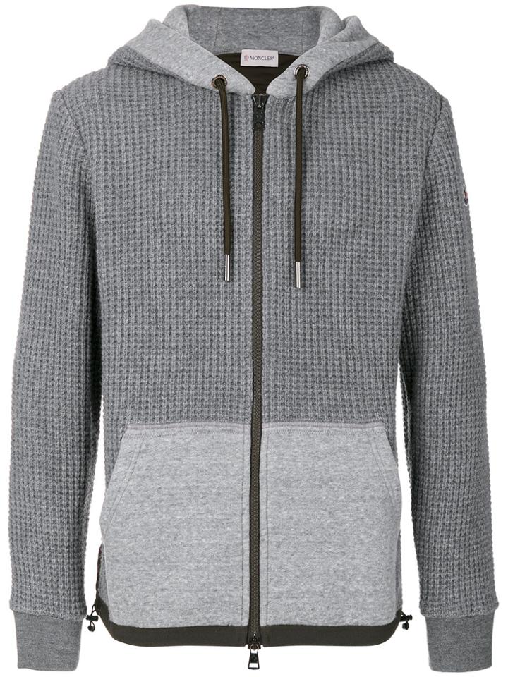 Moncler Quilted Panel Hooded Jacket - Grey