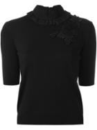 Fendi Embellished Knit Top, Women's, Size: 40, Black, Silk/cotton/polyester/glass
