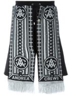 Andrea Crews 'sling Silver' Scarf Detail Shorts, Men's, Size: Small, Black, Polyester/spandex/elastane
