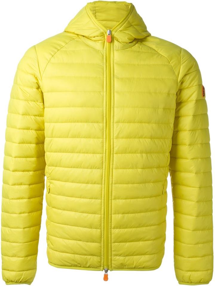 Save The Duck Hooded Puffer Jacket, Men's, Size: Xl, Yellow/orange, Nylon/polyester