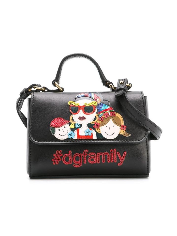 Dolce & Gabbana Kids Dg Family Appliqué Shoulder Bag, Girl's, Black