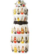 Moschino Shoe Print Dress, Women's, Size: 40, White, Rayon/silk