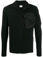 Cp Company Chest Pocket Slim-fit Cardigan - Black