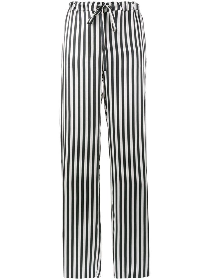 Marques'almeida - Striped Trousers - Women - Silk - 8, Black, Silk