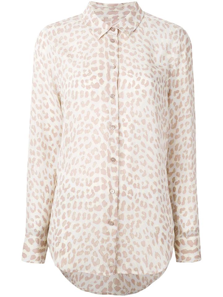 Equipment - Animal Print Shirt - Women - Silk - L, Nude/neutrals, Silk