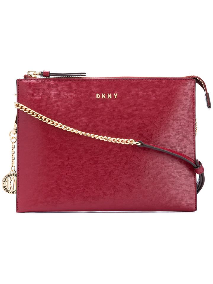 Donna Karan Flat Crossbody Wallet Bag - Red