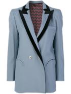 Blazé Milano Contrast Lapels Blazer - Blue