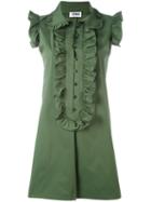 Sonia By Sonia Rykiel - Ruffled Trim Shift Dress - Women - Cotton/polyester - 42, Green, Cotton/polyester