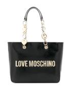 Love Moschino Logo Embellished Tote - Black
