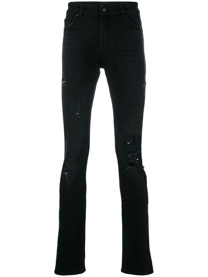 Alchemist Piercing Hardware Distressed Jeans - Black