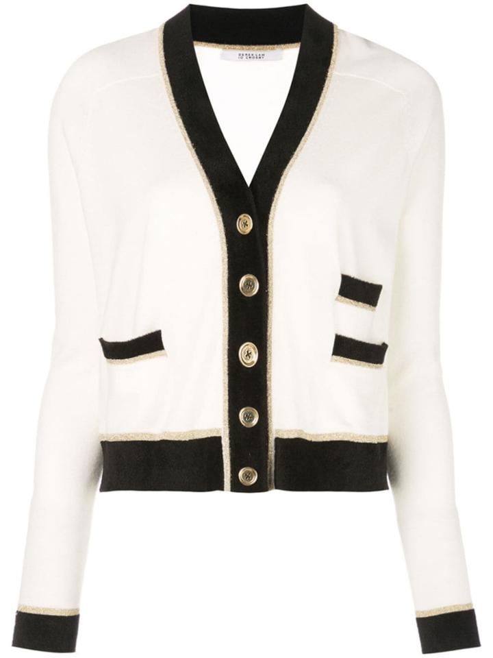 Derek Lam 10 Crosby Cropped Cotton Lurex Stripe Cardigan - White