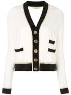 Derek Lam 10 Crosby Cropped Cotton Lurex Stripe Cardigan - White