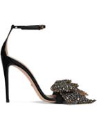 Gucci Patent Leather Sandals With Removable Crystal Bows - Black