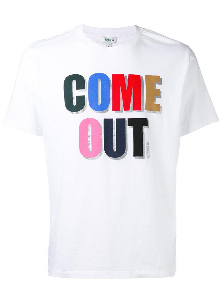 Kenzo Come Out T-shirt, Men's, Size: Xl, White, Cotton