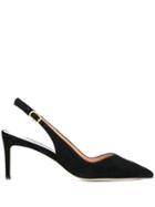 Stuart Weitzman Leather Slingback Pumps - Black