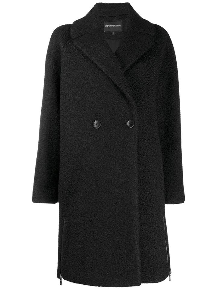 Emporio Armani Single-breasted Coat - Black
