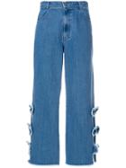 Vivetta Bow Slit Wide Leg Jeans - Blue