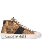 Moa Master Of Arts Metallic Hi-top Sneakers - Brown