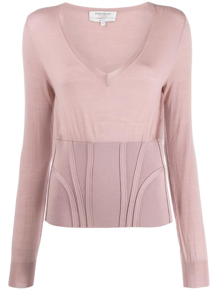 Yves Saint Laurent Pre-owned Long Sleeve Knit Top - Pink