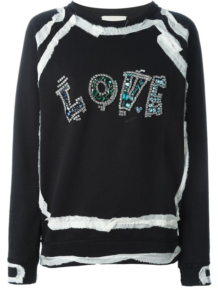 Lanvin Love Embroidered Jumper, Women's, Size: Large, Black, Silk/cotton/acrylic/resin