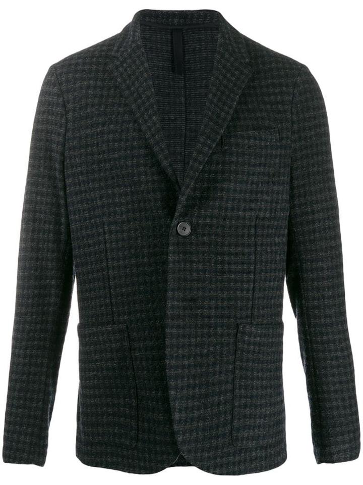 Harris Wharf London Check Knit Blazer - Blue