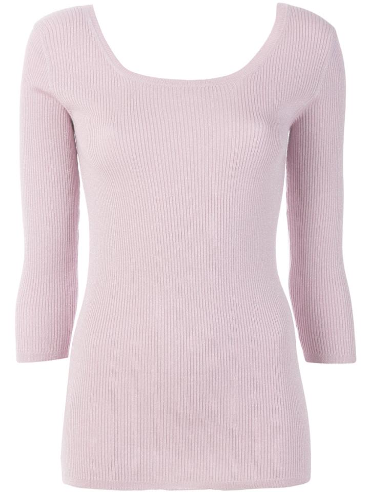 Prada Lurex Scoop-neck Top - Pink & Purple