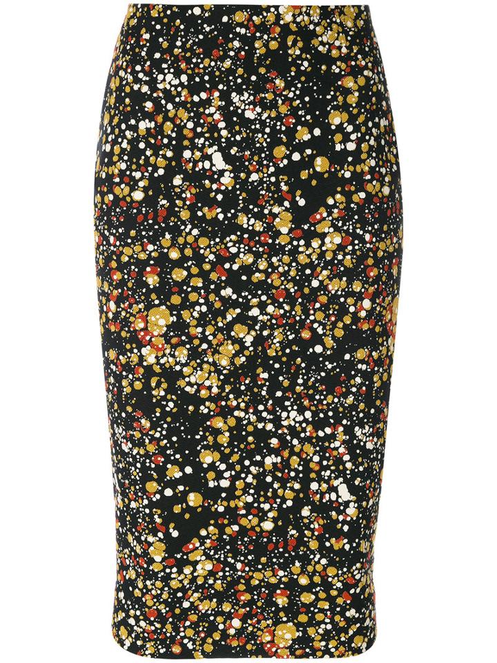 Victoria Beckham - Printed Fitted Skirt - Women - Cotton/polyamide/polyester/spandex/elastane - 12, Black, Cotton/polyamide/polyester/spandex/elastane