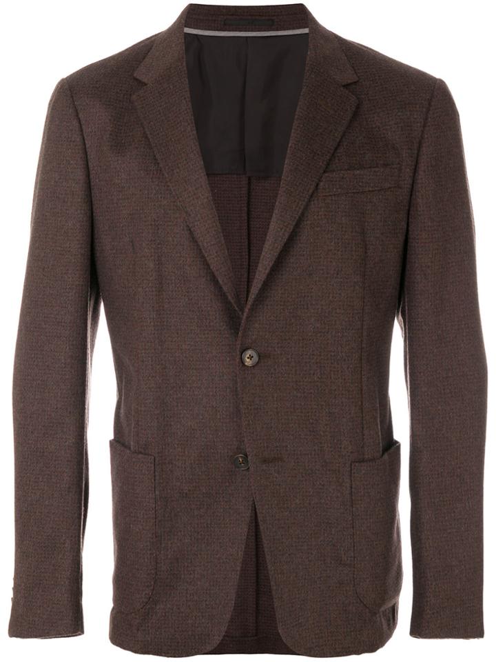 Z Zegna Check Blazer - Brown