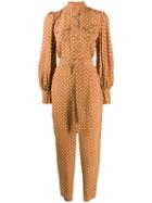 Zimmermann Polka Dot Print Jumpsuit - Brown