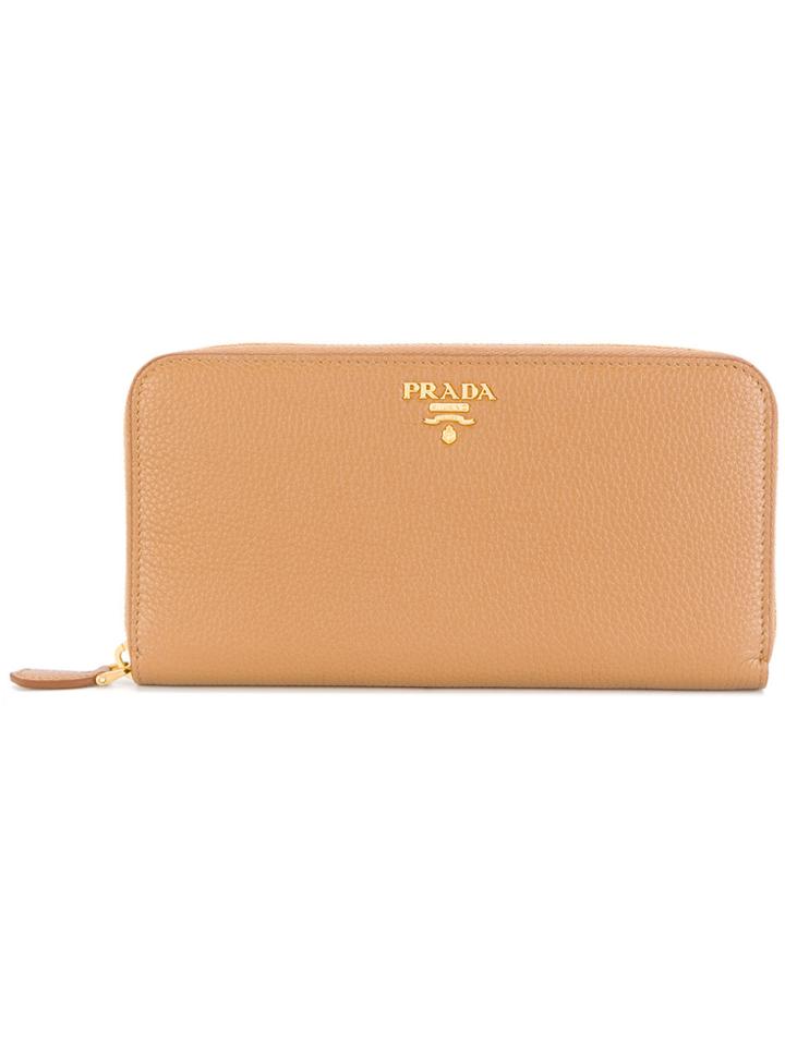 Prada All Around Zip Wallet - Nude & Neutrals