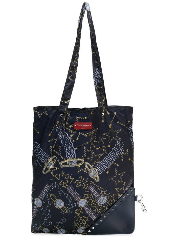 Valentino Valentino Garavani Printed Shopper Tote - Blue
