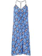 Victoria Victoria Beckham Floral Print Midi Dress - Blue