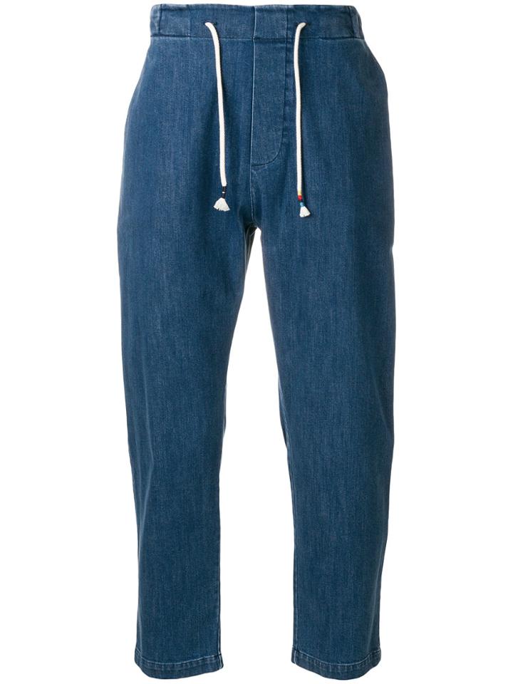 The Silted Company Denim Cropped Trousers - Blue