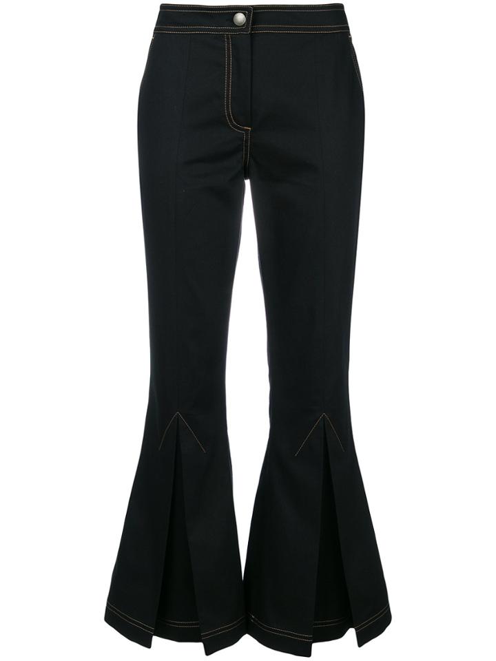 Marco De Vincenzo Topstitch Kick Flare Trousers - Black