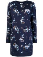 Kenzo Floral Print Sweater Dress - Blue