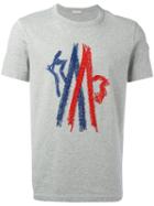 Moncler Graphic Print T-shirt, Men's, Size: Large, Grey, Cotton/polyester