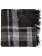 Y's Check Pattern Scarf - Black