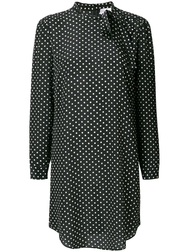 Red Valentino Polka Dot Longline Blouse - Black