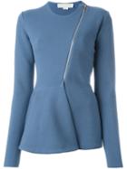 Stella Mccartney Zip Detail Knitted Top, Women's, Size: 38, Blue, Polyamide/spandex/elastane/wool