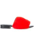 Dvf Diane Von Furstenberg Shearling Sandals - Red